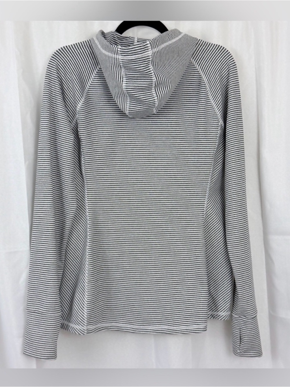 KYODAN Yoga Jacket Gray White Stripe Size XL Womens Hooded Full Zip - Picture 3 of 8